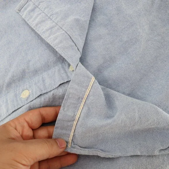Todd Snyder Japanese Selvedge Oxford shirt men medium blue Long Sleeve Chambray